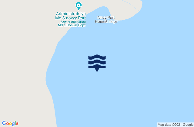 Mapa da tábua de marés em Novyy Port Obskaya Gulf, Russia