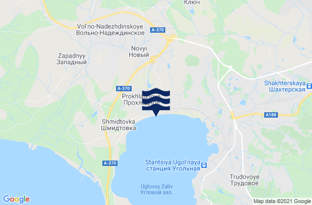 Mapa da tábua de marés em Novyy, Russia