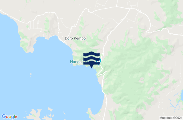 Mapa da tábua de marés em Npongge, Indonesia