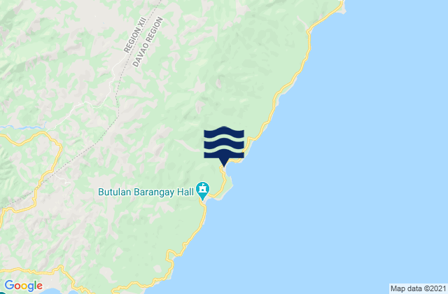 Mapa da tábua de marés em Nuing, Philippines