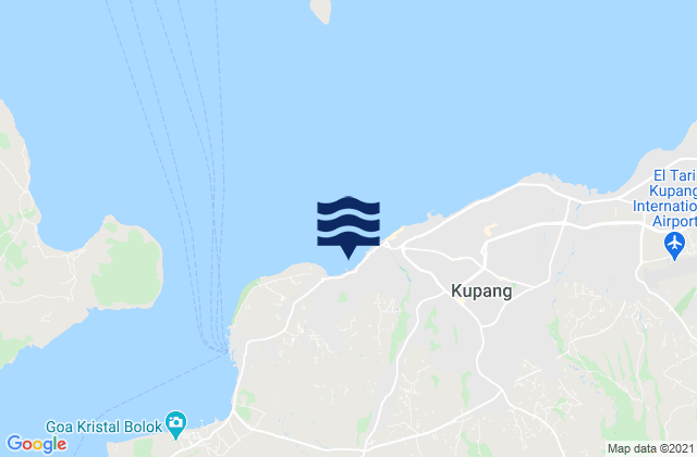 Mapa da tábua de marés em Nunbaundelha, Indonesia