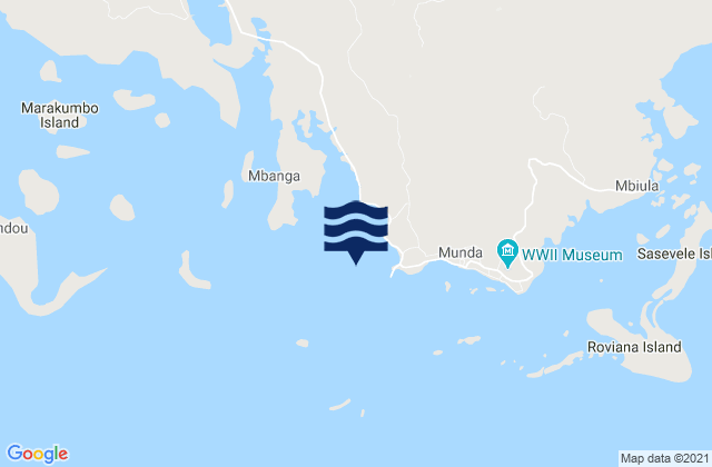 Mapa da tábua de marés em Nusa Zonga, Solomon Islands