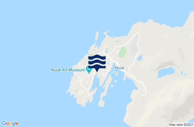 Mapa da tábua de marés em Nuuk, Greenland
