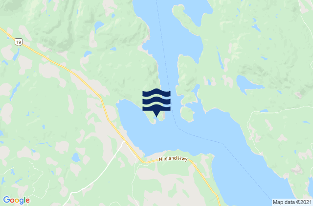 Mapa da tábua de marés em Nymphe Cove, Canada
