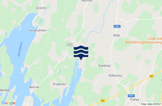 Mapa da tábua de marés em Närpes, Finland