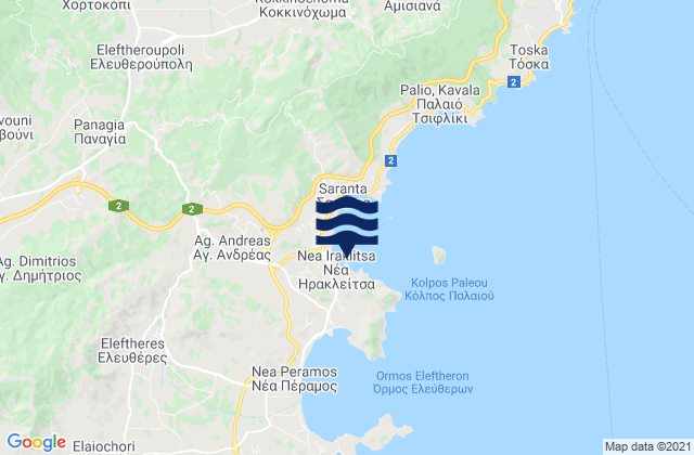 Mapa da tábua de marés em Néa Iraklítsa, Greece