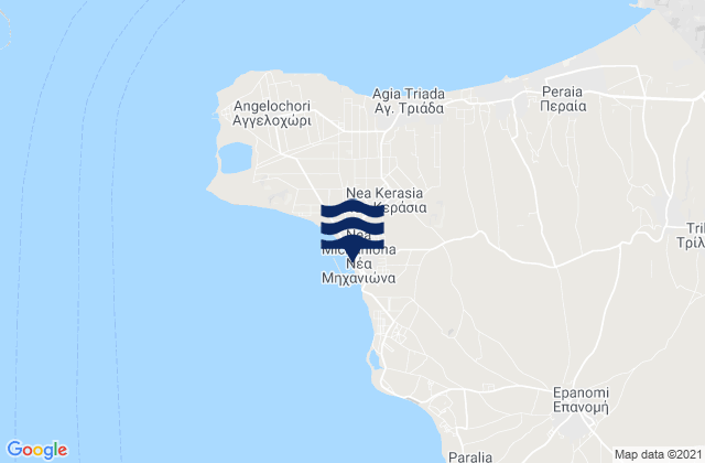 Mapa da tábua de marés em Néa Michanióna, Greece