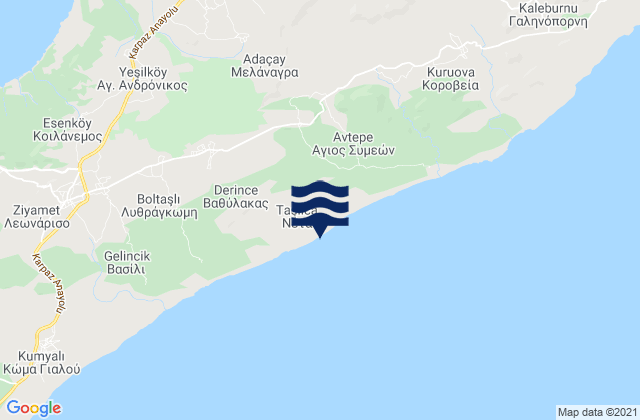 Mapa da tábua de marés em Néta, Cyprus