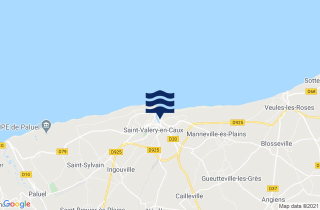 Mapa da tábua de marés em Néville, France