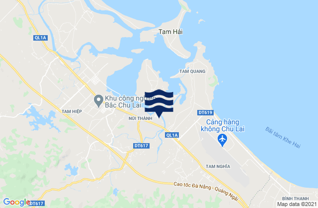 Mapa da tábua de marés em Núi Thành, Vietnam