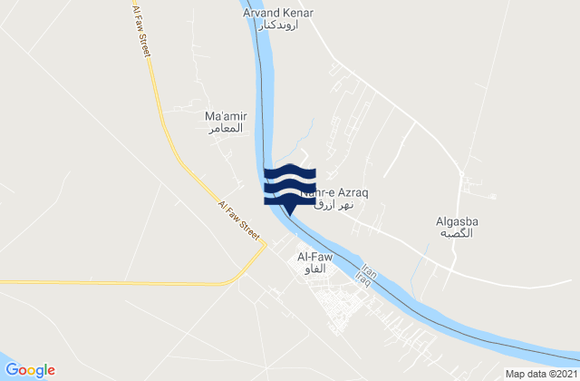 Mapa da tábua de marés em Nāḩiyat Baḩār, Iraq