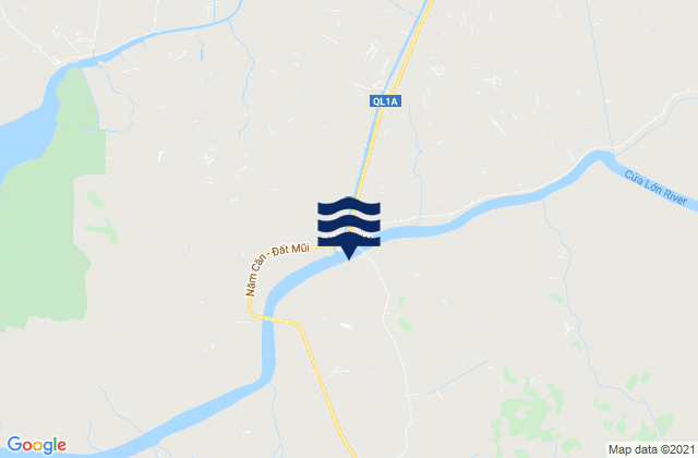 Mapa da tábua de marés em Năm Căn, Vietnam