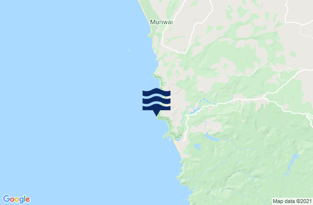 Mapa da tábua de marés em O'Neill Bay, New Zealand