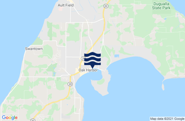 Mapa da tábua de marés em Oak Harbor, United States