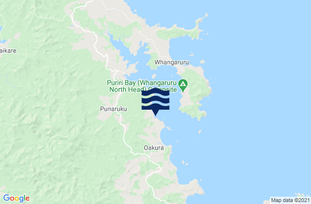 Mapa da tábua de marés em Oakura Bay, New Zealand