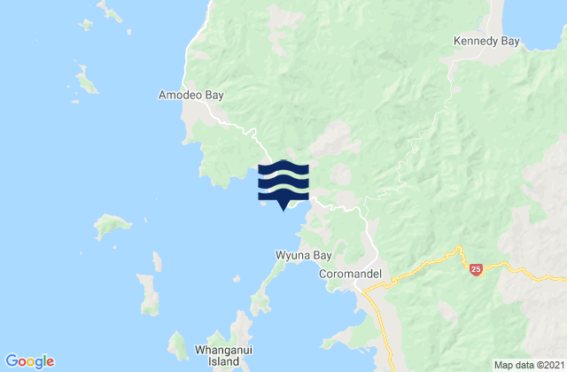 Mapa da tábua de marés em Oamaru, New Zealand