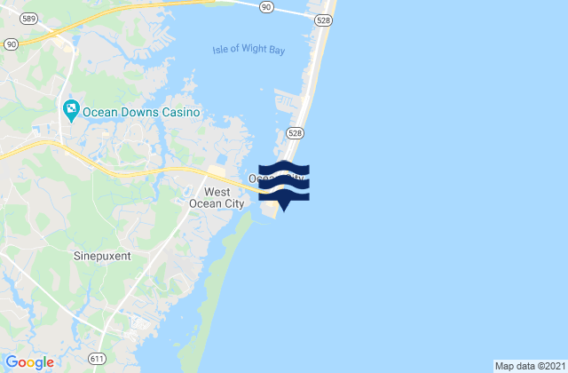 Mapa da tábua de marés em Ocean City (fishing Pier), United States