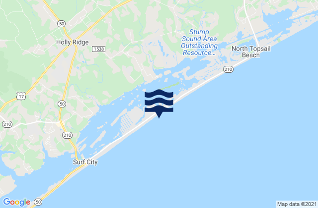 Mapa da tábua de marés em Ocean City Beach (Fishing Pier), United States