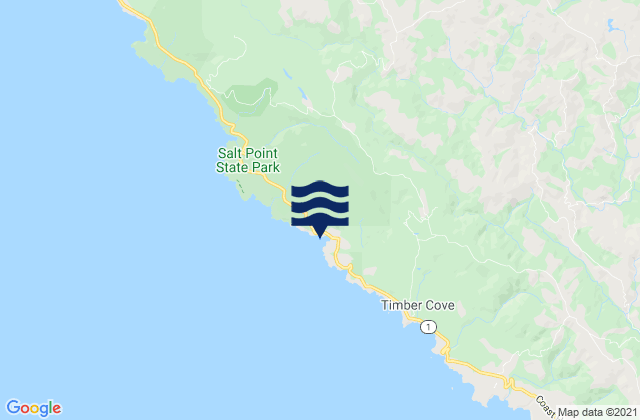 Mapa da tábua de marés em Ocean Cove, United States