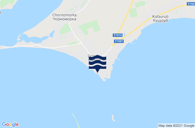 Mapa da tábua de marés em Ochakiv, Ukraine