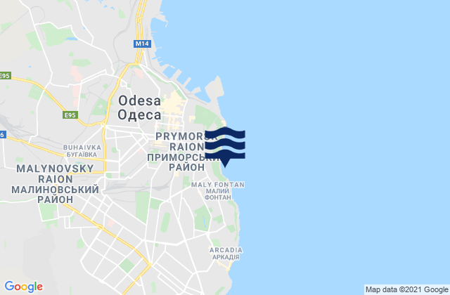 Mapa da tábua de marés em Odeska Oblast, Ukraine