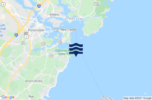 Mapa da tábua de marés em Odiornes Point NNE of, United States
