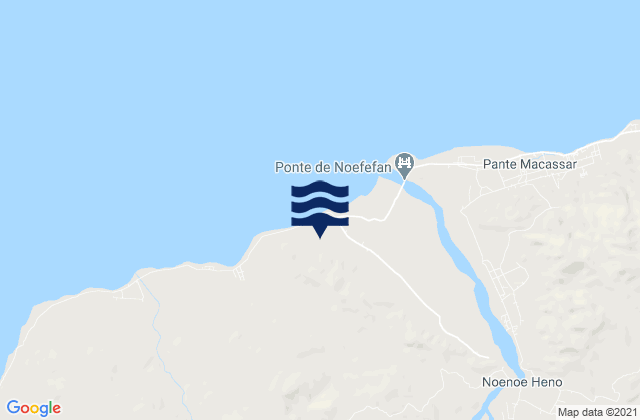 Mapa da tábua de marés em Oesilo, Timor Leste