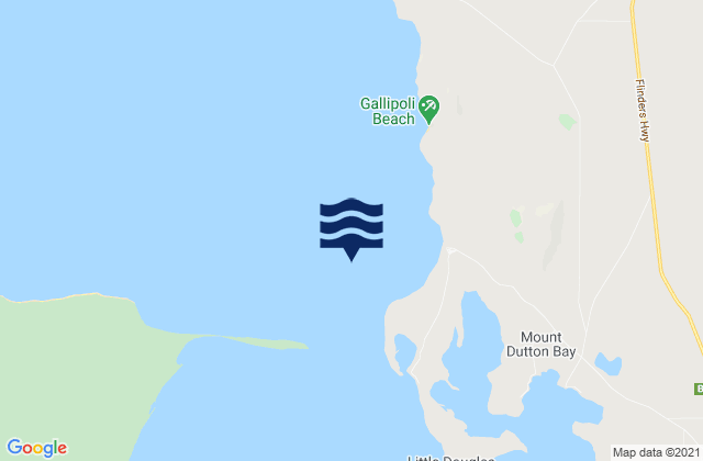 Mapa da tábua de marés em Offin Bay Entrance Beacon, Australia