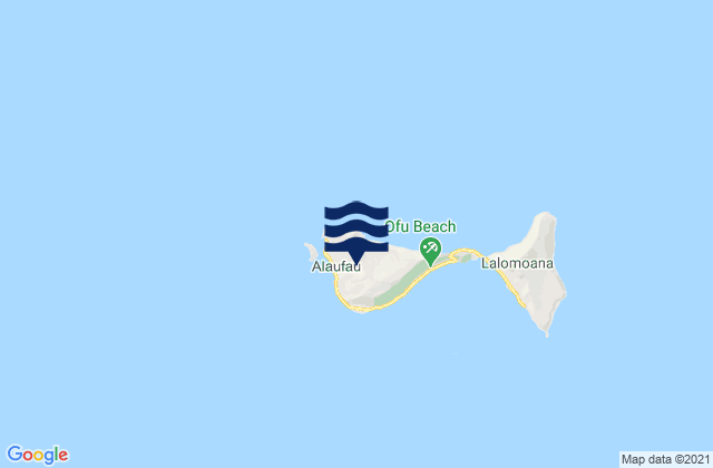 Mapa da tábua de marés em Ofu County, American Samoa