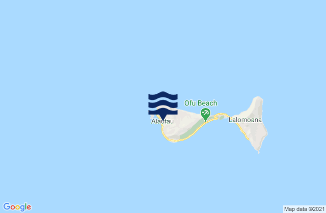 Mapa da tábua de marés em Ofu, American Samoa