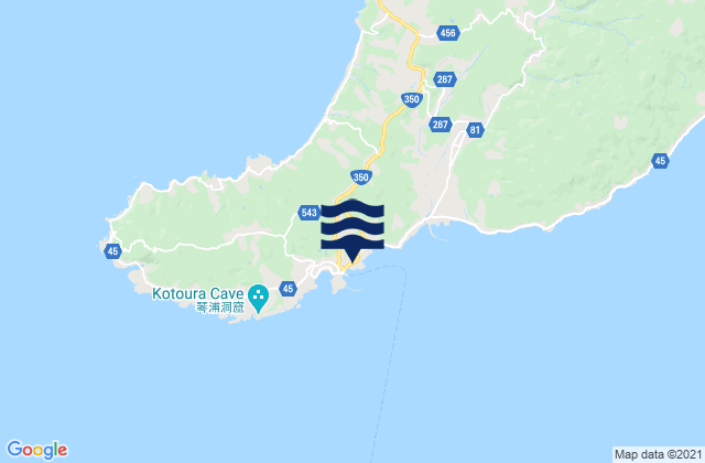 Mapa da tábua de marés em Ogi Ko Sado Shima, Japan