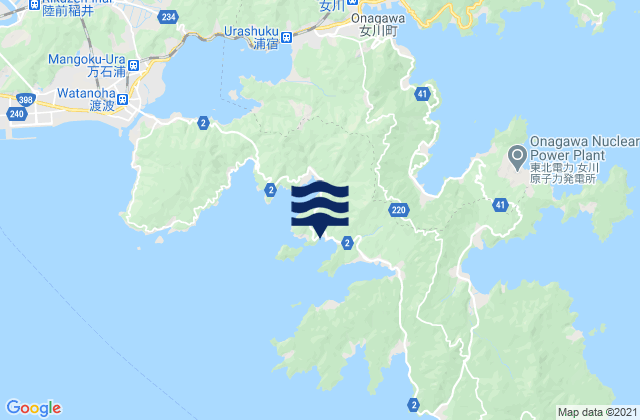 Mapa da tábua de marés em Oginohama Ko, Japan