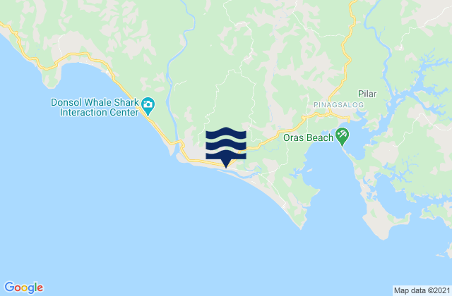Mapa da tábua de marés em Ogod, Philippines