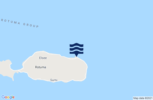Mapa da tábua de marés em Oinafa, Fiji
