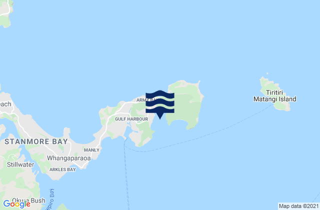 Mapa da tábua de marés em Okoromai Bay, New Zealand