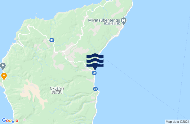 Mapa da tábua de marés em Okushiri-gun, Japan