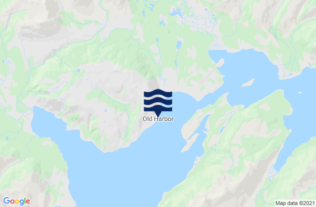 Mapa da tábua de marés em Old Harbor Kodiak Island, United States