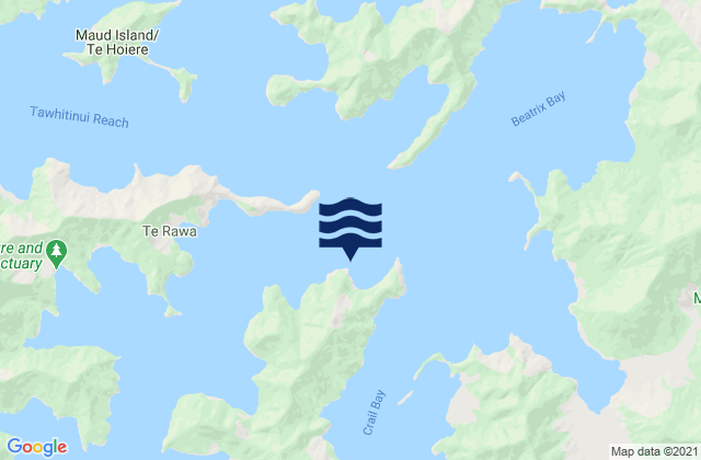 Mapa da tábua de marés em Old Homewood Bay, New Zealand