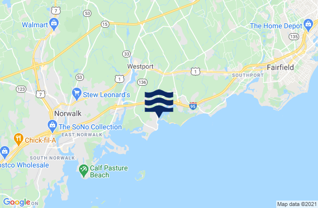 Mapa da tábua de marés em Old Mill Beach, United States