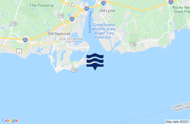 Mapa da tábua de marés em Old Saybrook (Saybrook Jetty), United States