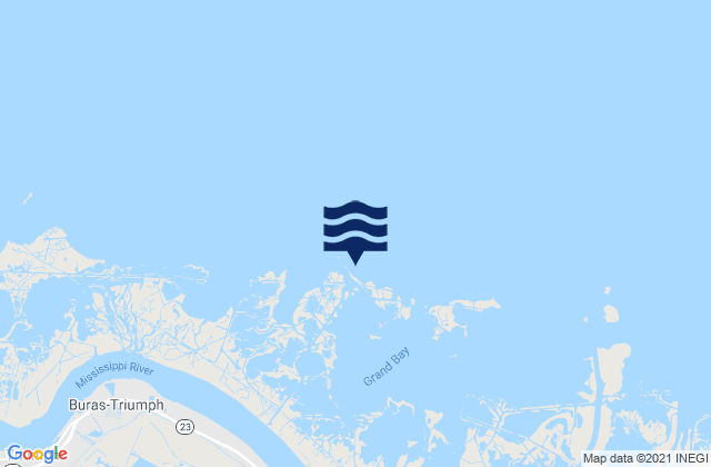 Mapa da tábua de marés em Olga Compressor Station (Grand Bay), United States