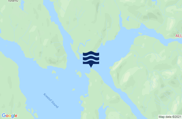 Mapa da tábua de marés em Olga Point Olga Strait, United States