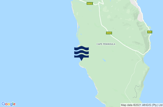 Mapa da tábua de marés em Olifants Bos, South Africa