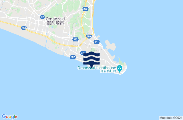 Mapa da tábua de marés em Omaezaki, Japan