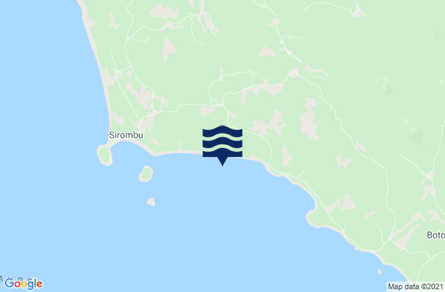 Mapa da tábua de marés em Onolimbu, Indonesia