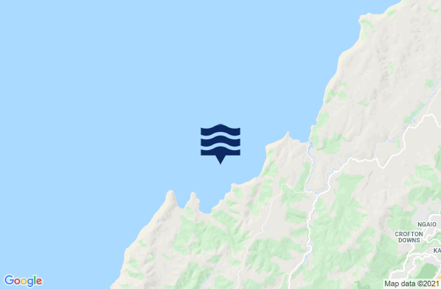 Mapa da tábua de marés em Opau Bay, New Zealand