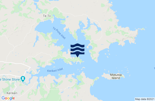 Mapa da tábua de marés em Opito Bay, New Zealand