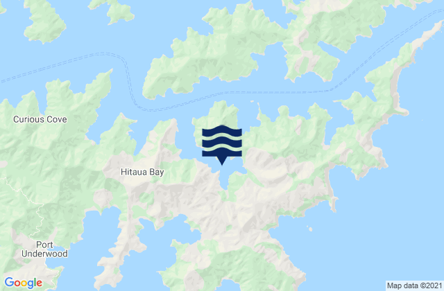 Mapa da tábua de marés em Opua Bay, New Zealand