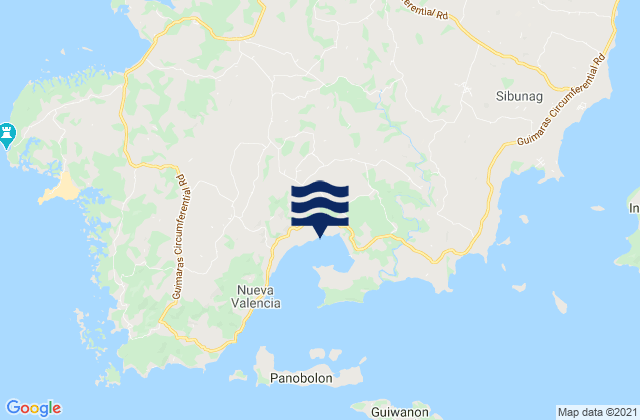 Mapa da tábua de marés em Oracon, Philippines