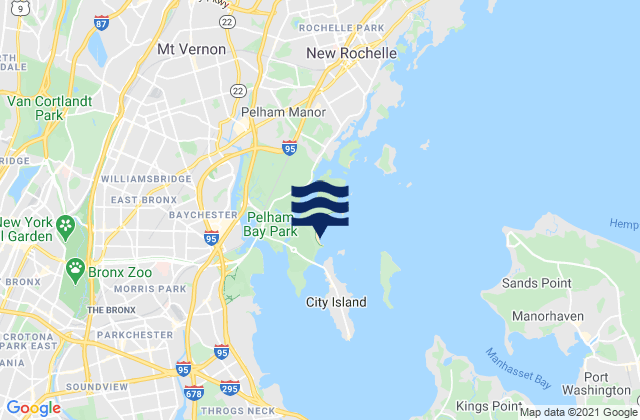 Mapa da tábua de marés em Orchard Beach Bronx, United States